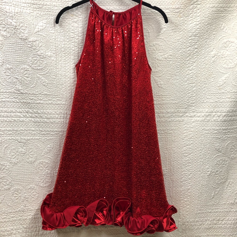 Nordstrom Love Carmen Red Sequin Cocktail Bubble